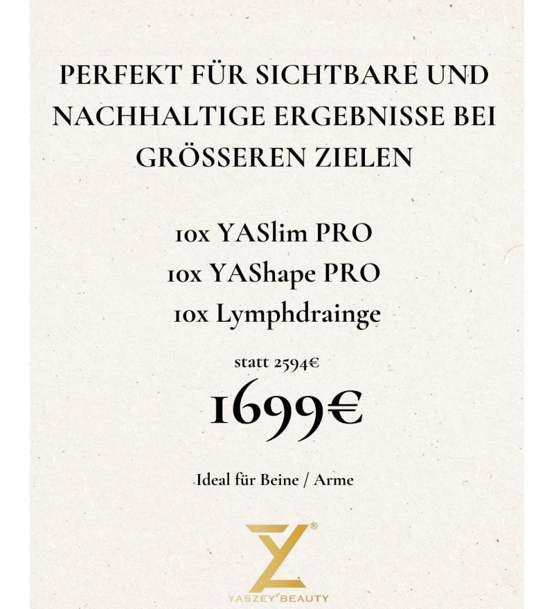 Bodyforming-Paket 5 – Nachhaltige Ergebnisse (10x YASlim Pro, YAShape Pro, Lymphdrainage)